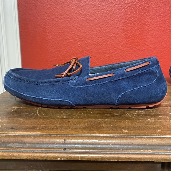 UGG Navy Blue Suede Chester Capra Moccasin Slip On Loafers MENS SZ 12 - Picture 11 of 14